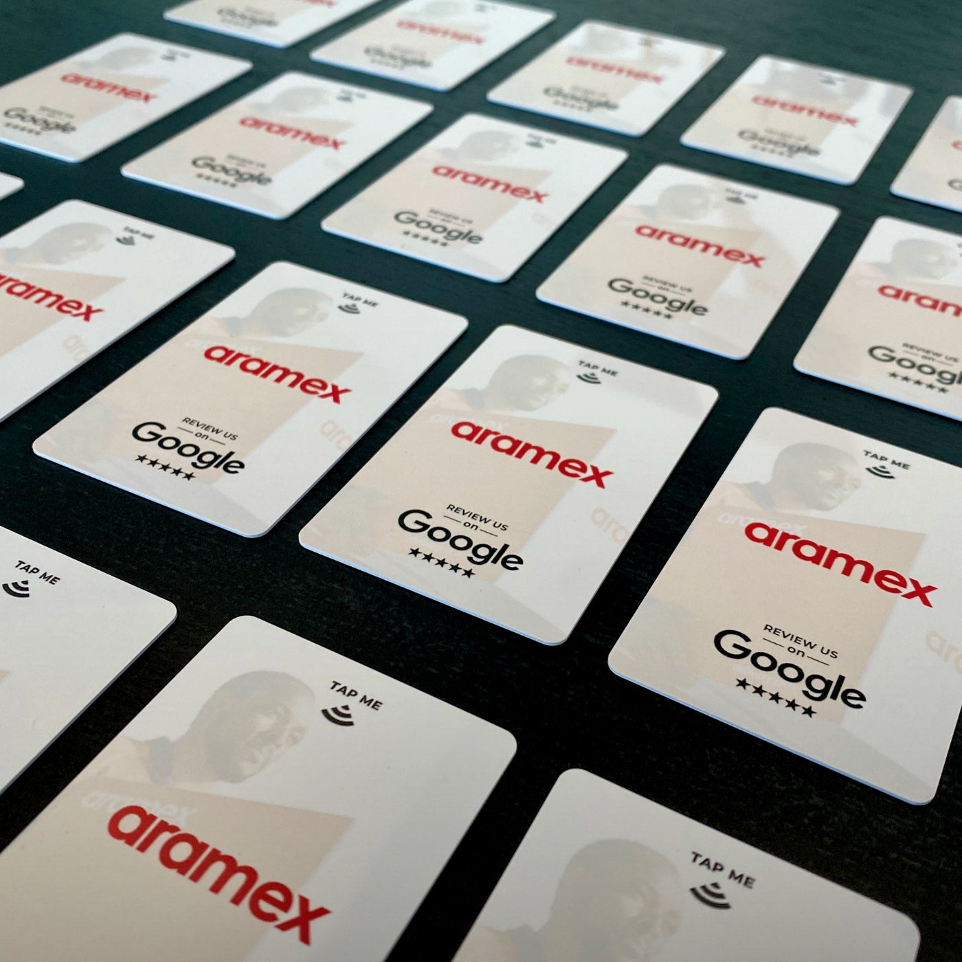 RATECARDS VIP Customized Design – custom-branded NFC tap-to-review card pre-programmed to your Google profile, QR code backup