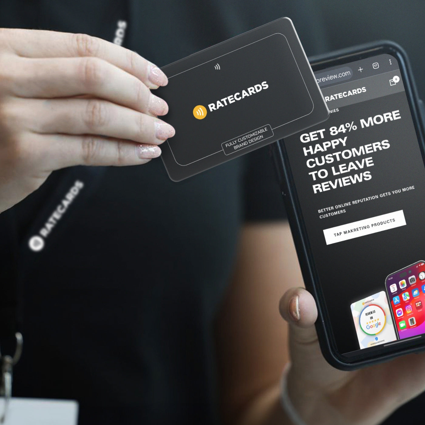 RATECARDS NFC business card – instant contact sharing