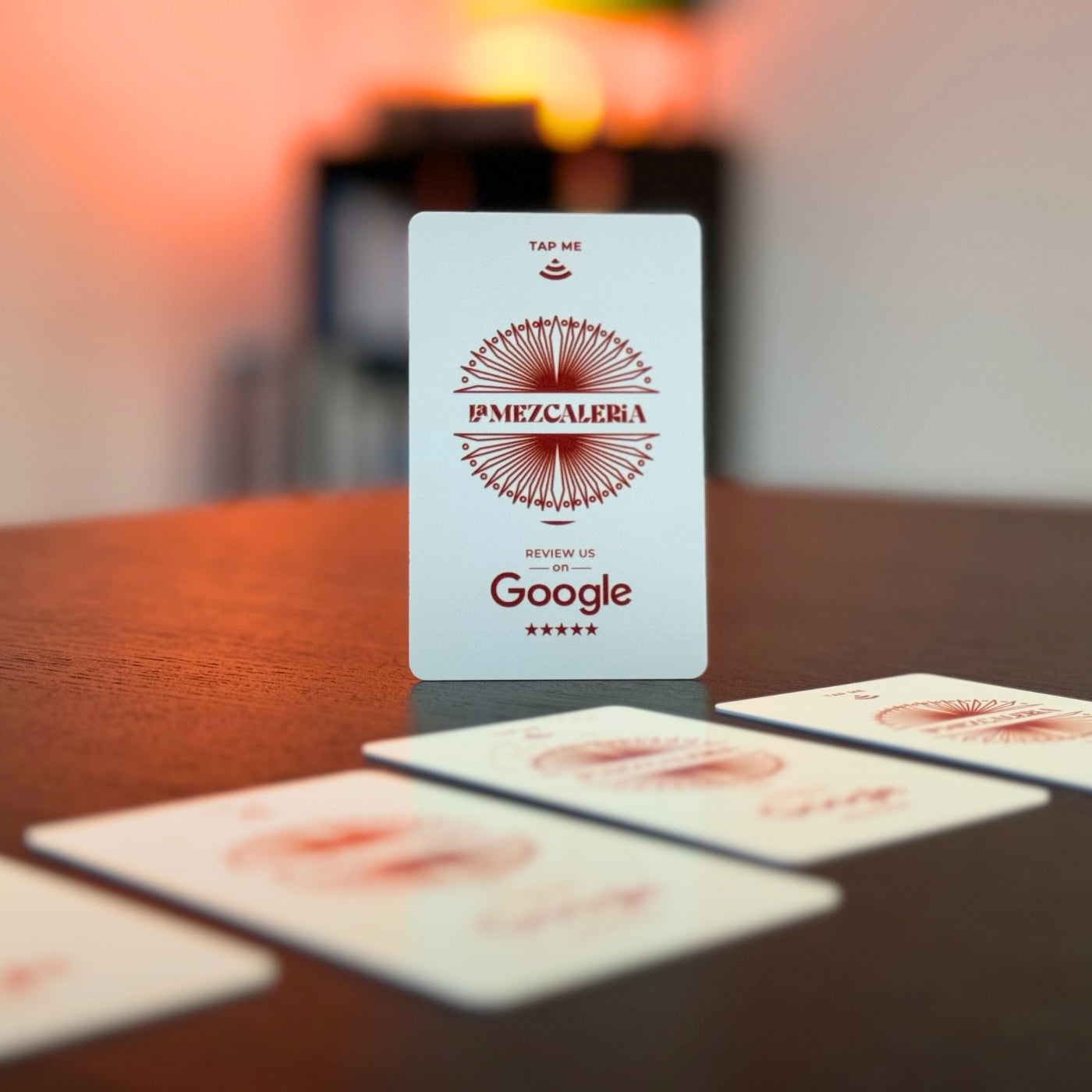 RATECARDS VIP Customized Design – custom-branded NFC tap-to-review card pre-programmed to your Google profile, QR code backup