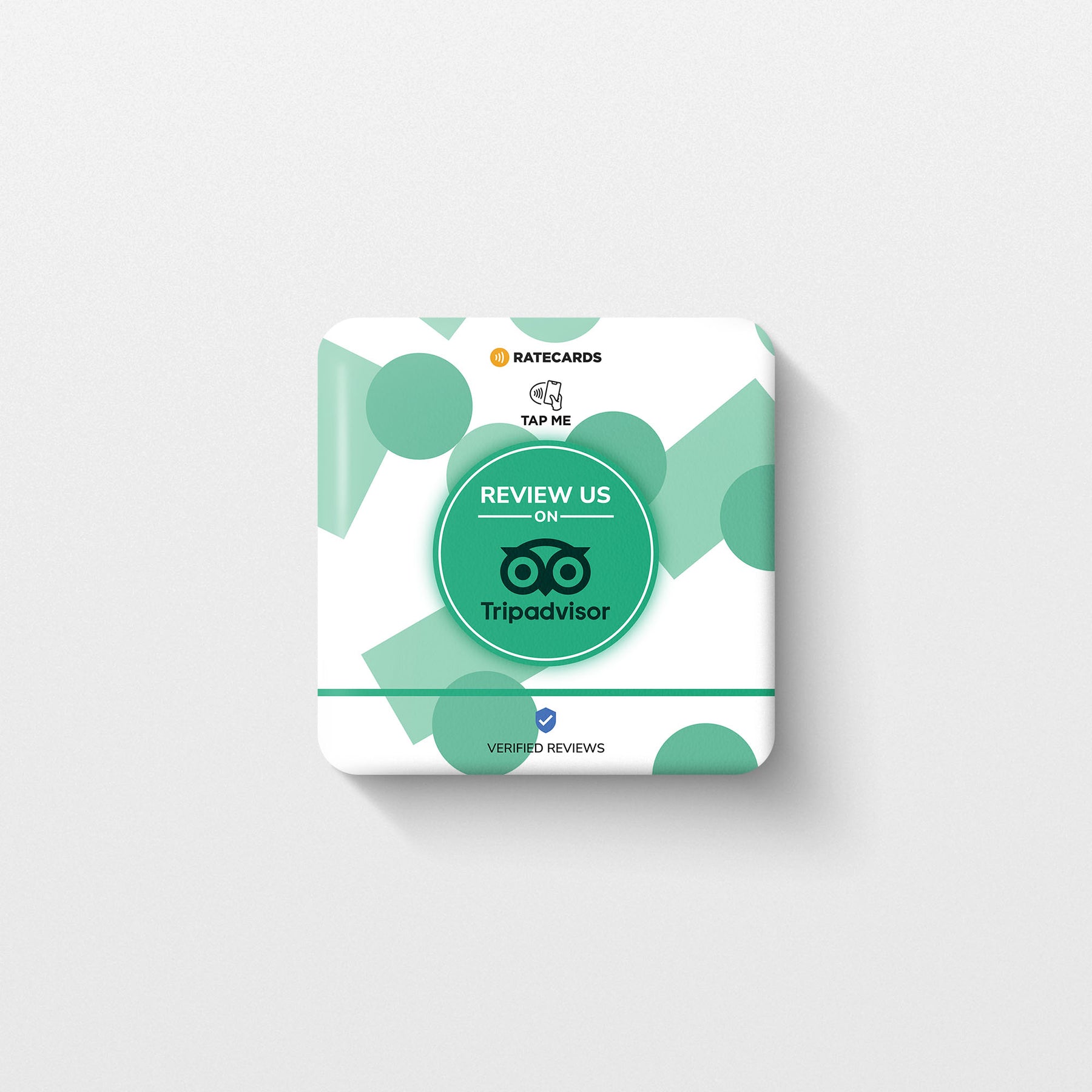 RATECARDS Tripadvisor review plate – stick-on NFC tap-to-review plate