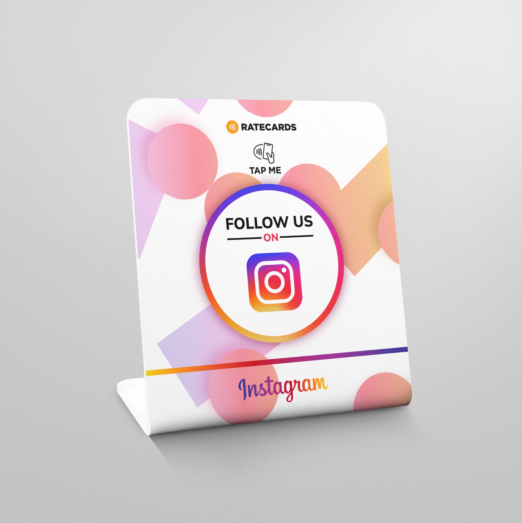 RATECARDS Instagram follower stand – tap to follow your Instagram