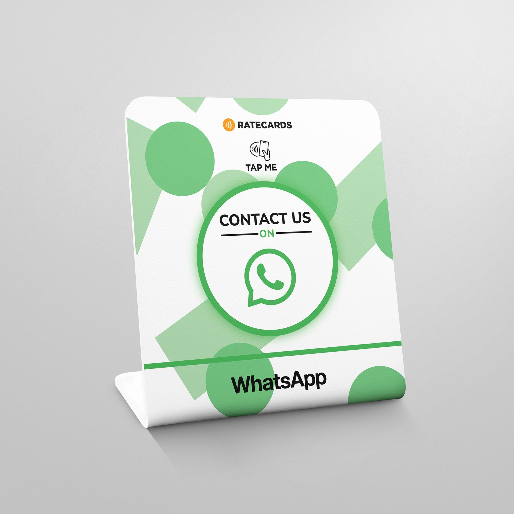 RATECARDS WhatsApp contact stand – tap to start a WhatsApp chat