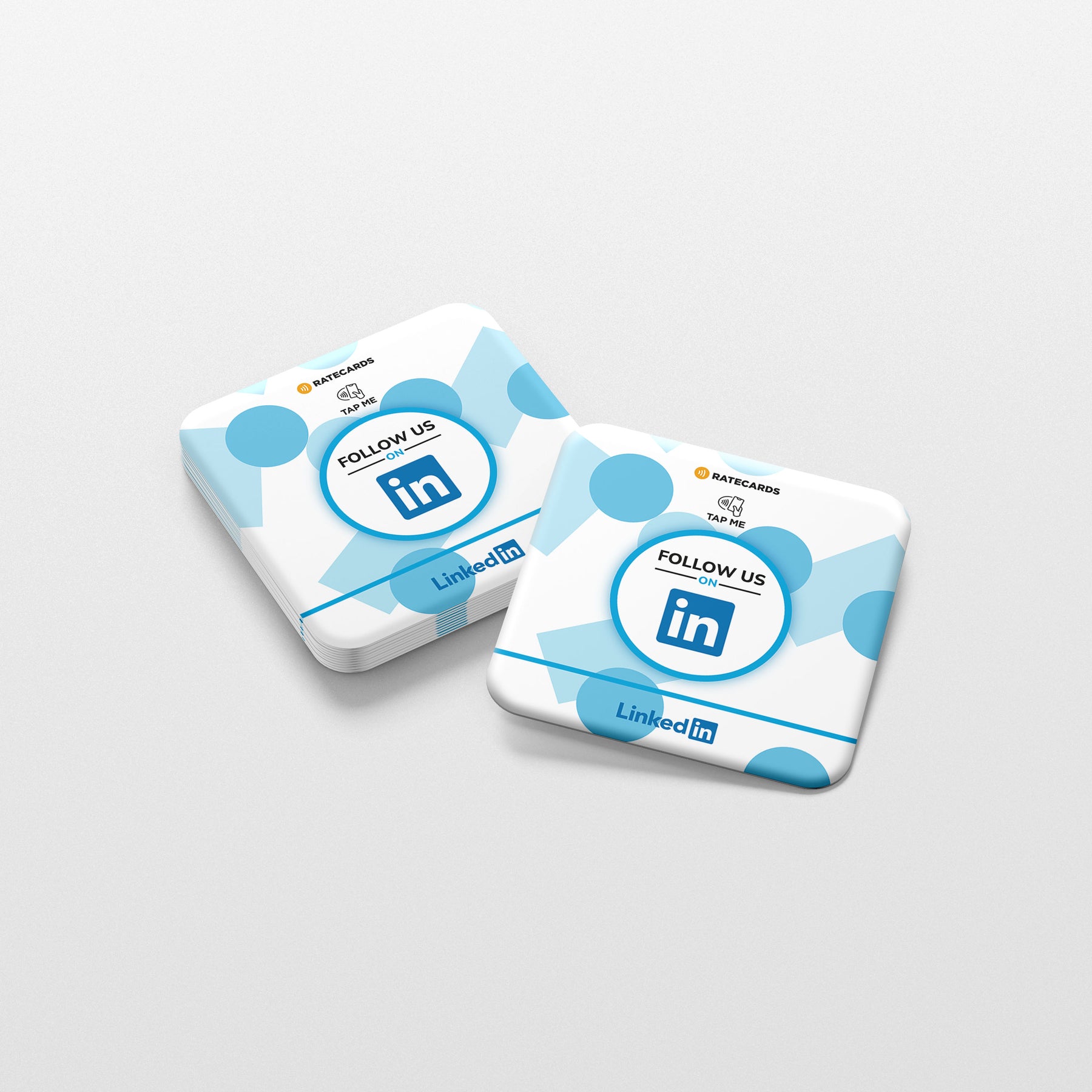 RATECARDS LinkedIn Plate – wall-mounted NFC plate that opens your LinkedIn profile with one tap, QR code backup