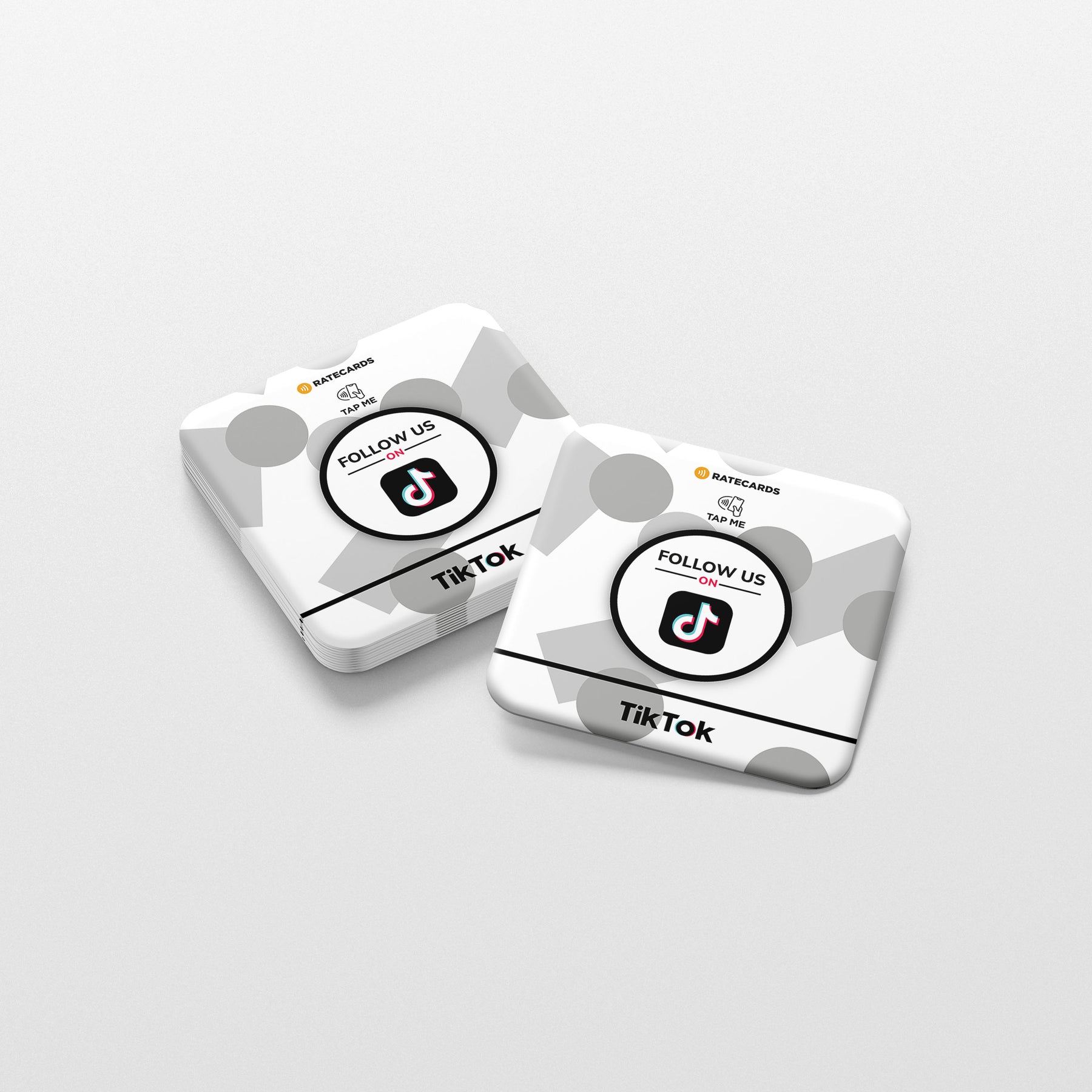 RATECARDS TikTok Follower Plate – wall-mounted NFC plate that opens your TikTok profile on tap, QR code backup