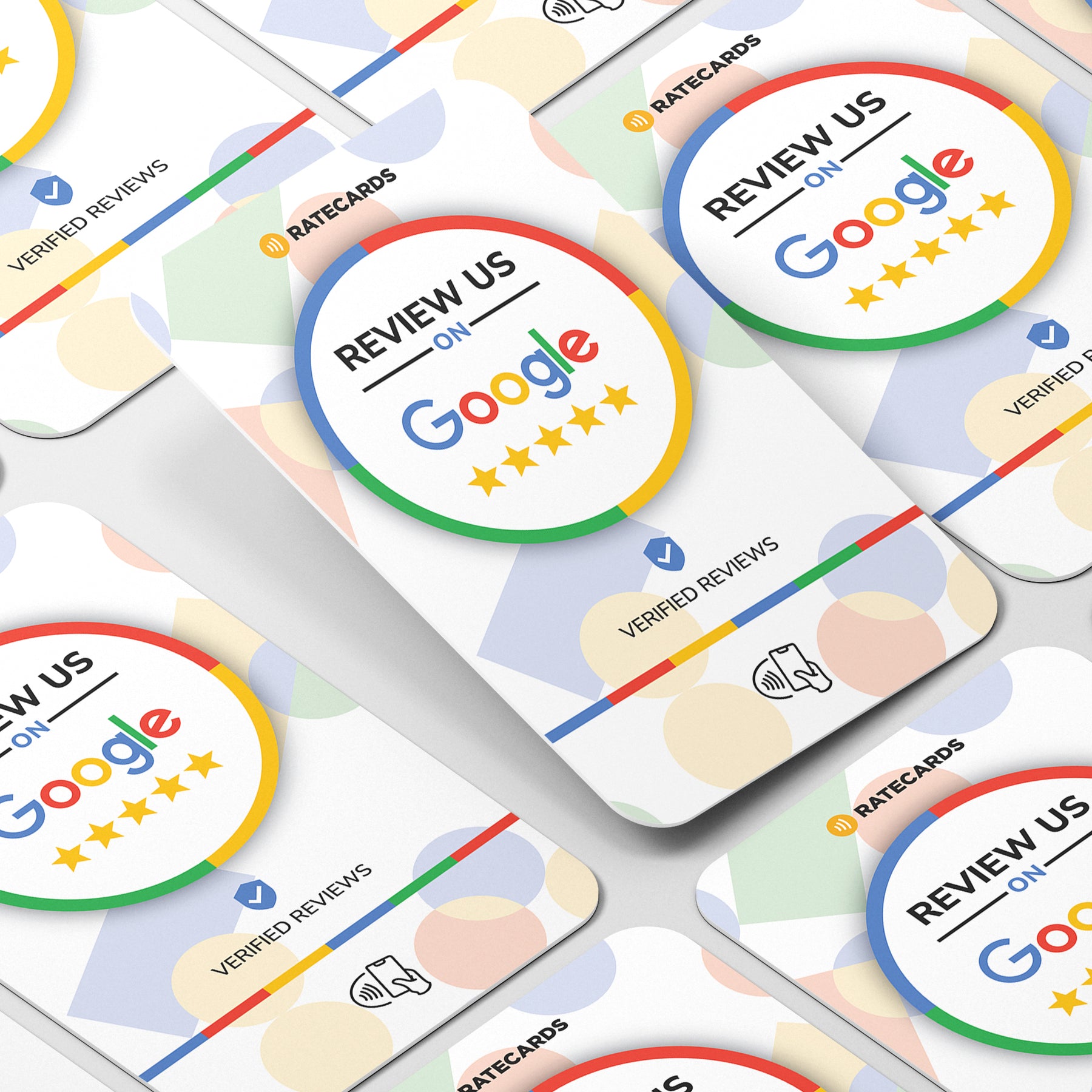 RATECARDS Google review card with printed QR code backup