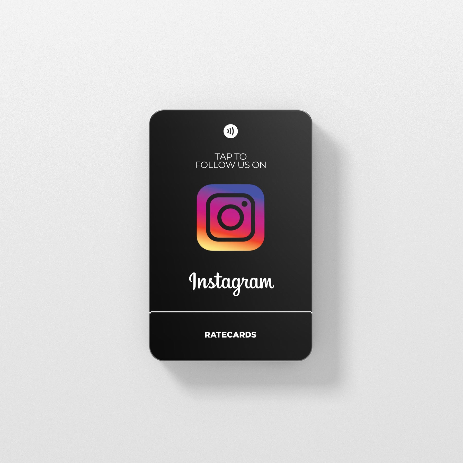RATECARDS Instagram card Premium Black - matte black NFC tap-to-follow card
