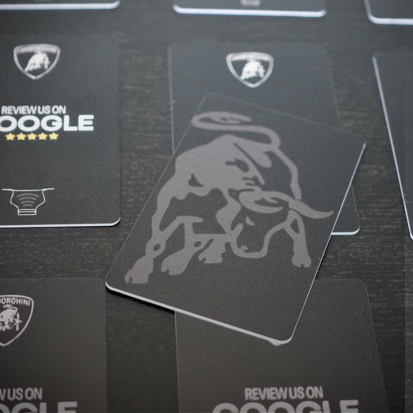 RATECARDS VIP Customized Design – custom-branded NFC tap-to-review card pre-programmed to your Google profile, QR code backup