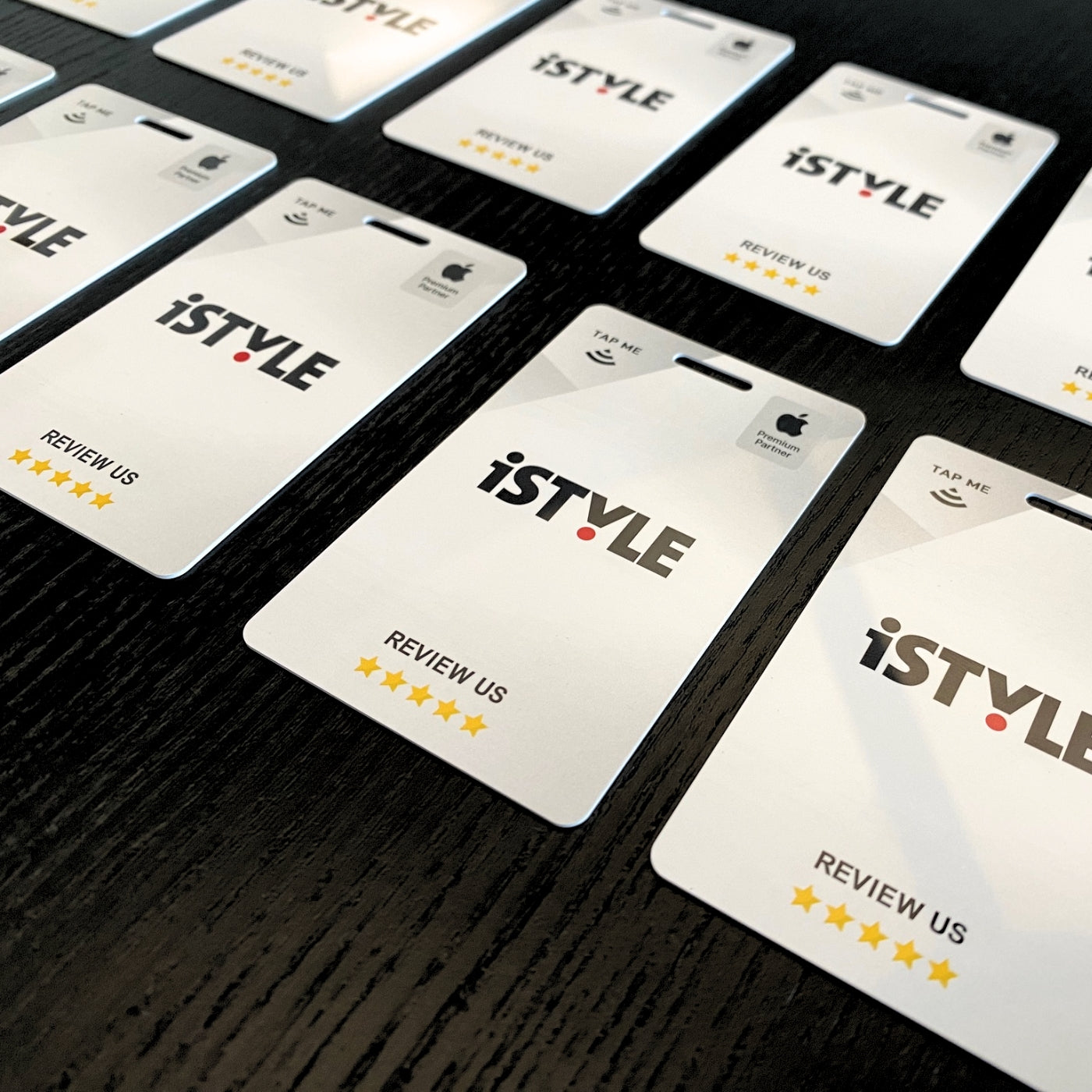 RATECARDS VIP Customized Design – custom-branded NFC tap-to-review card pre-programmed to your Google profile, QR code backup