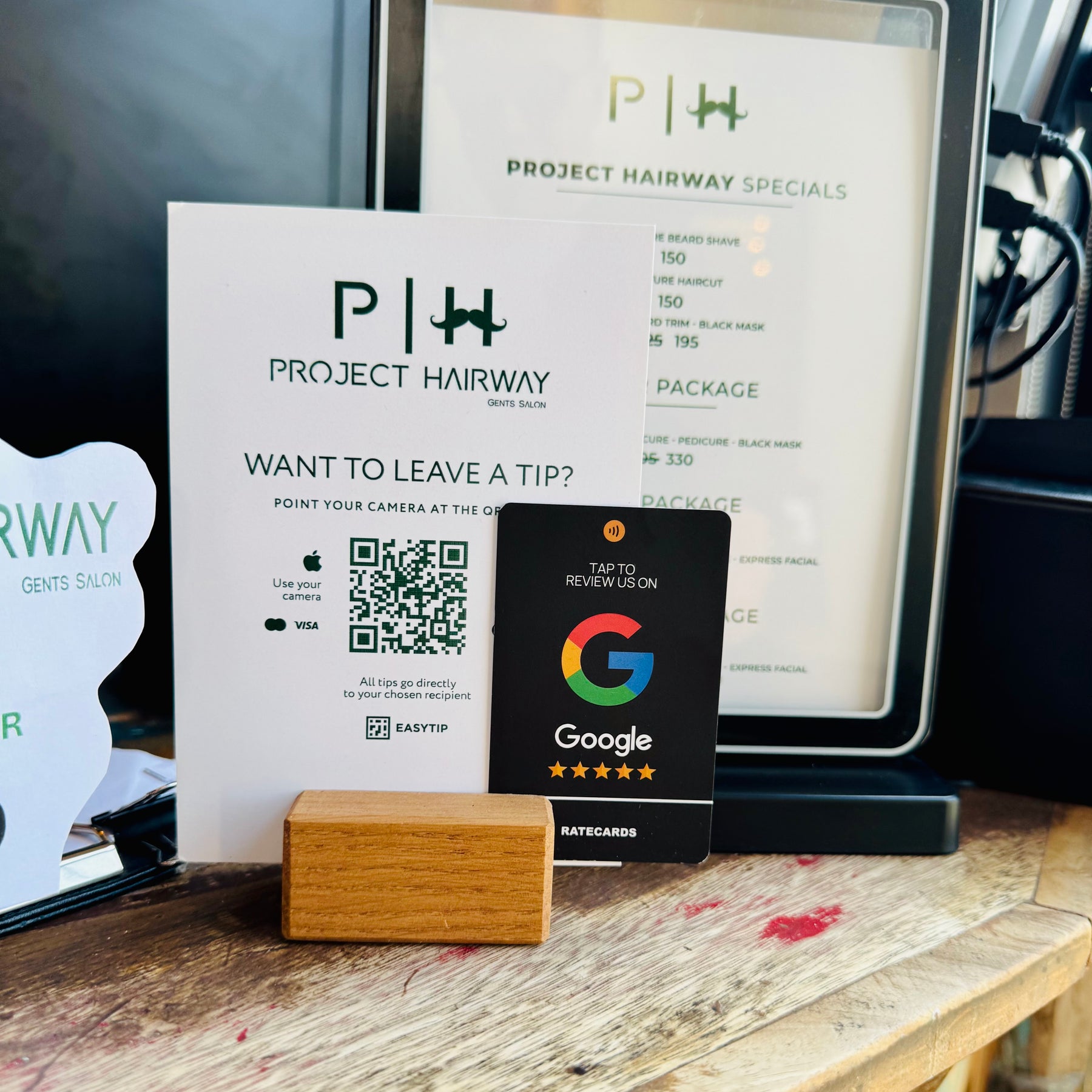 RATECARDS Premium Black Google review card – 5-star reviews in one tap