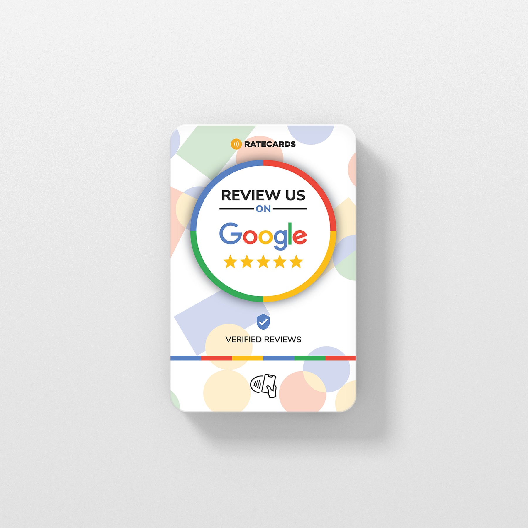 RATECARDS NFC Google review card – tap to leave a 5-star Google review