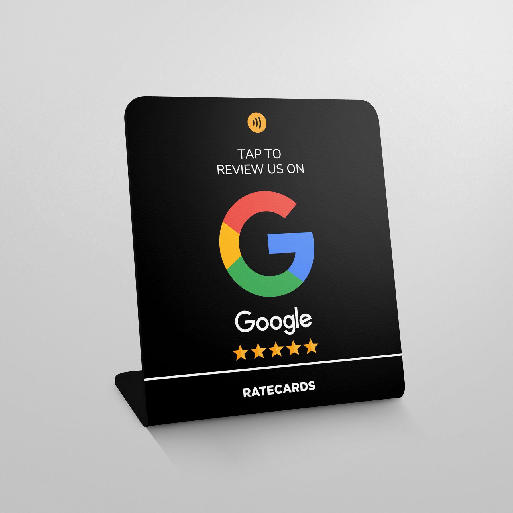 RATECARDS Google review stand Premium Black – matte black NFC review stand