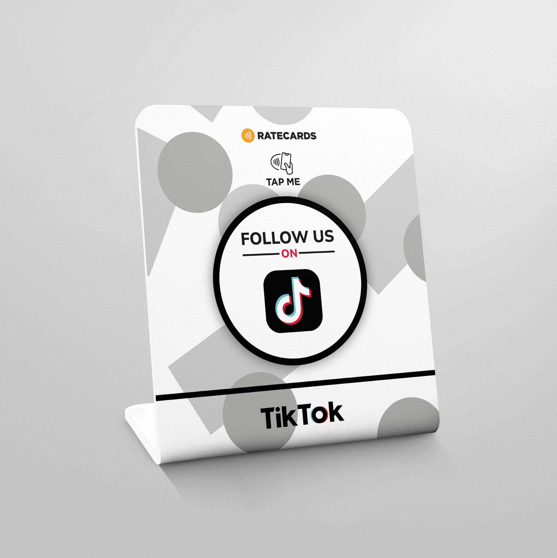 RATECARDS TikTok follower stand – tap to follow your TikTok