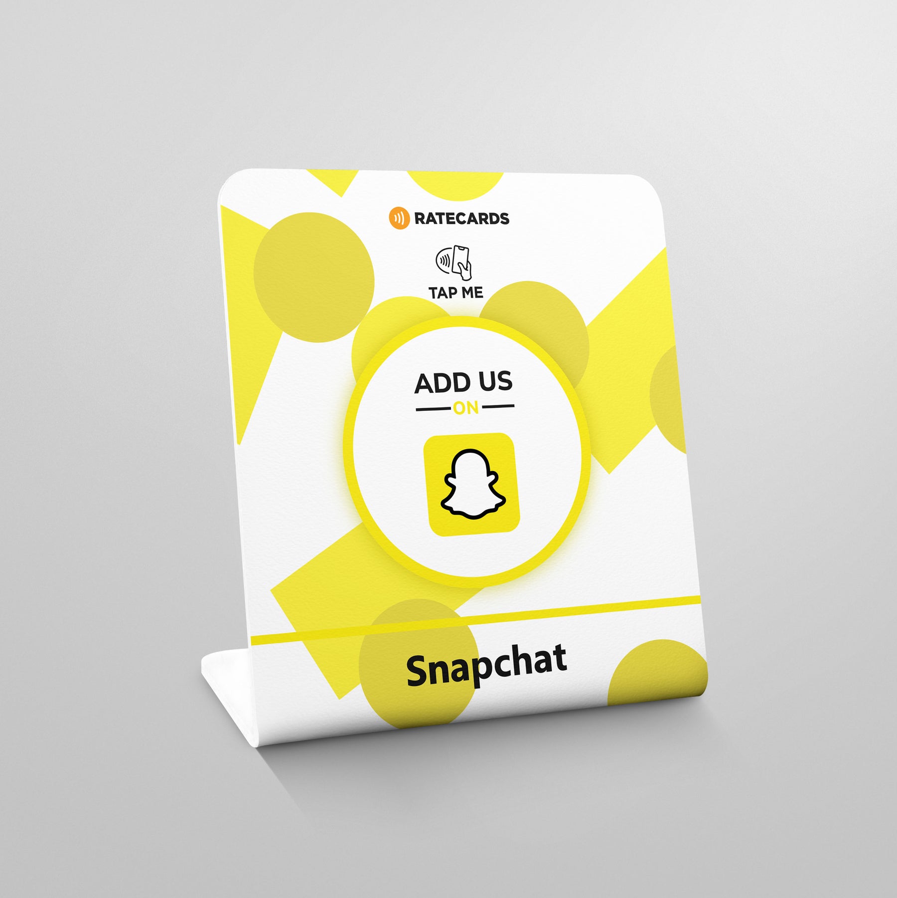 RATECARDS Snapchat follower stand – tap to add your Snapchat