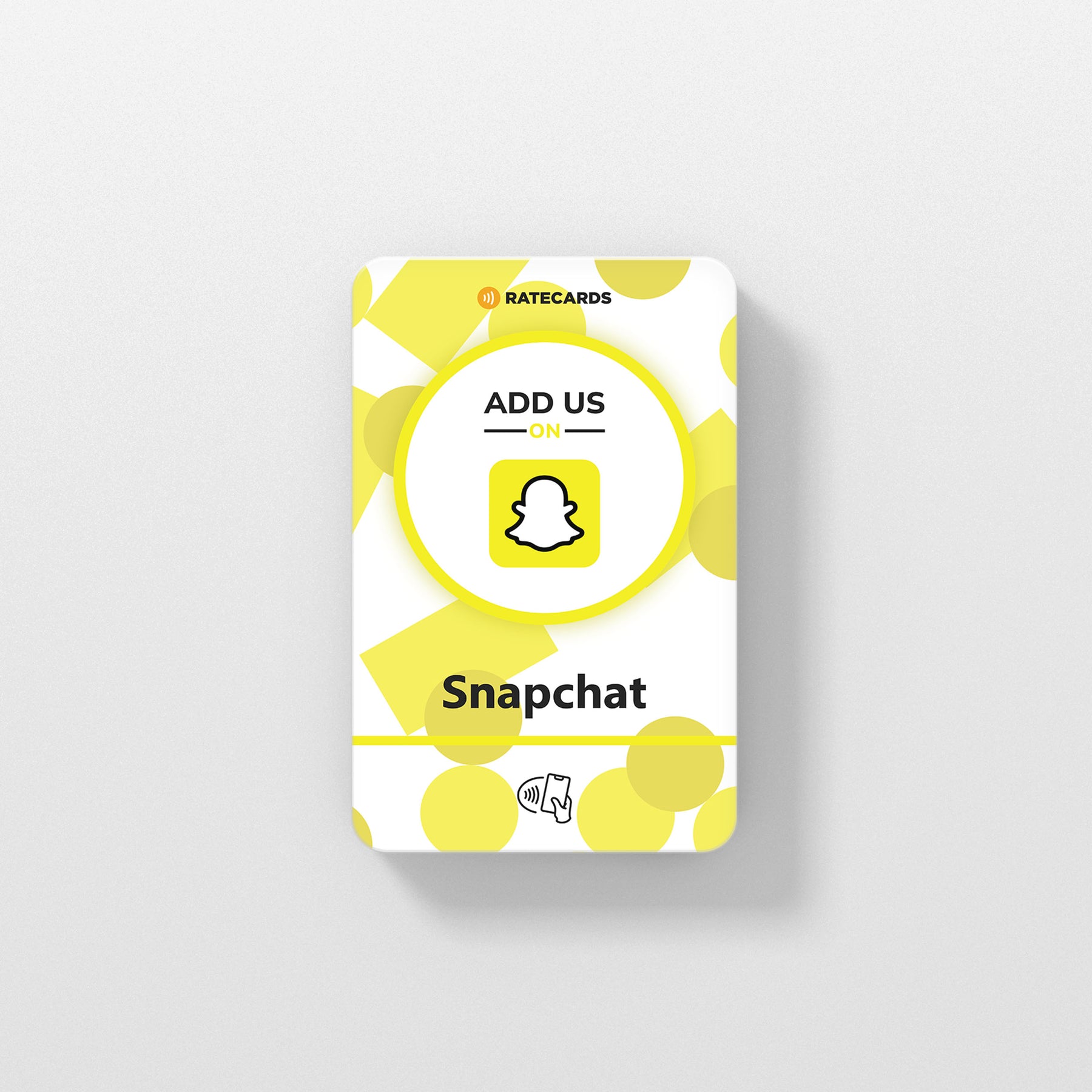 RATECARDS Snapchat follow card – tap to add your Snapchat, no app needed