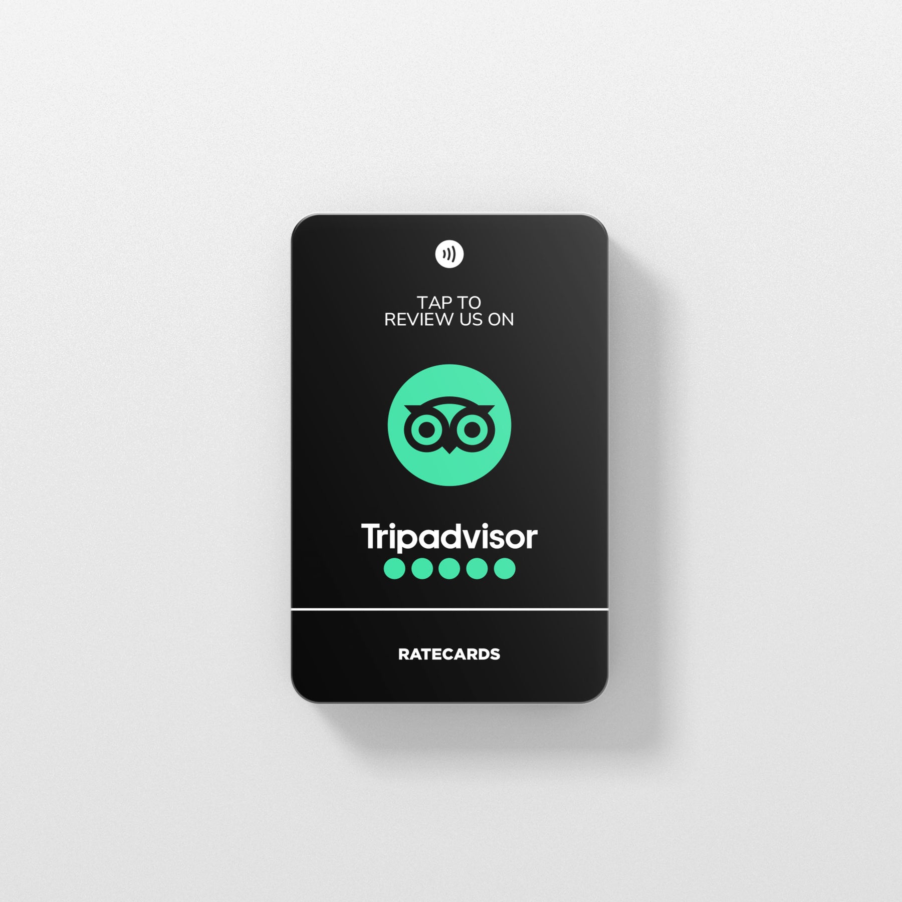 RATECARDS Tripadvisor review card Premium Black – matte black NFC card