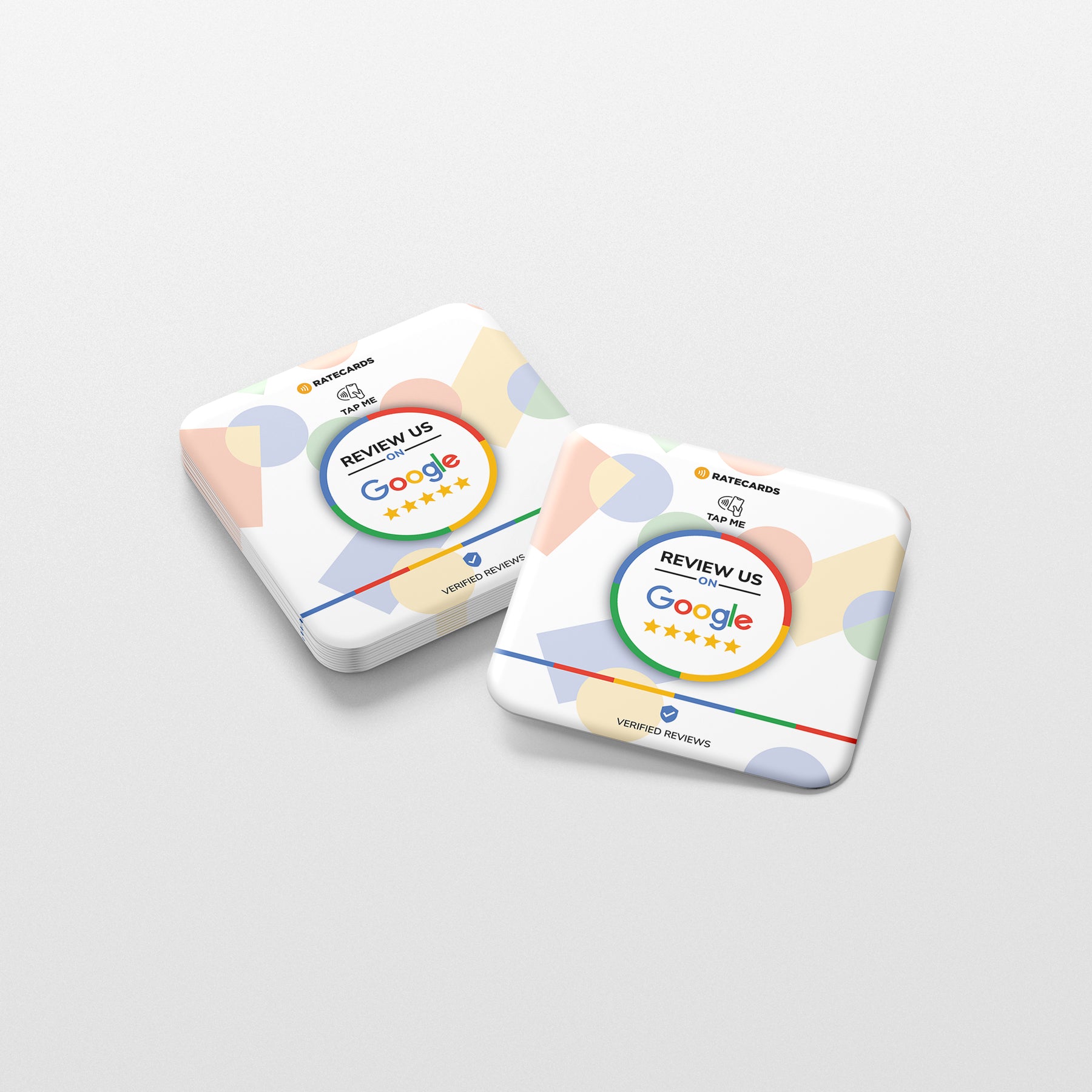 RATECARDS Google review sticker – tap to leave a 5-star Google review