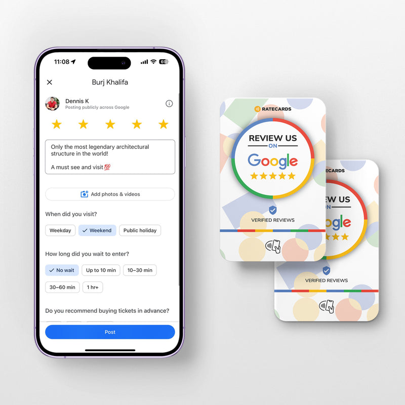 Google Review Card | RATECARDS™ | Get more Google reviews