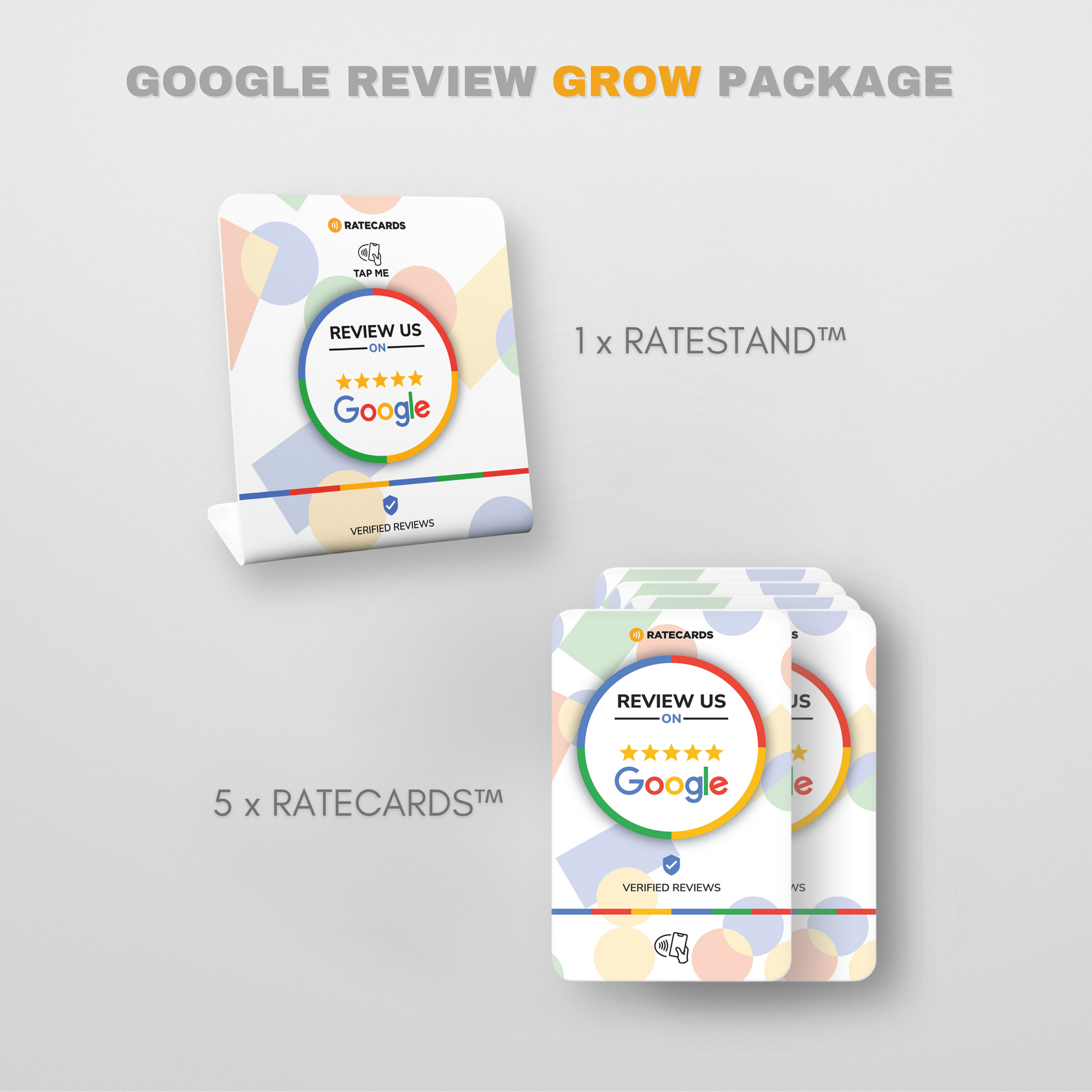 RATECARDS Google Grow Package – NFC Google review cards bundle