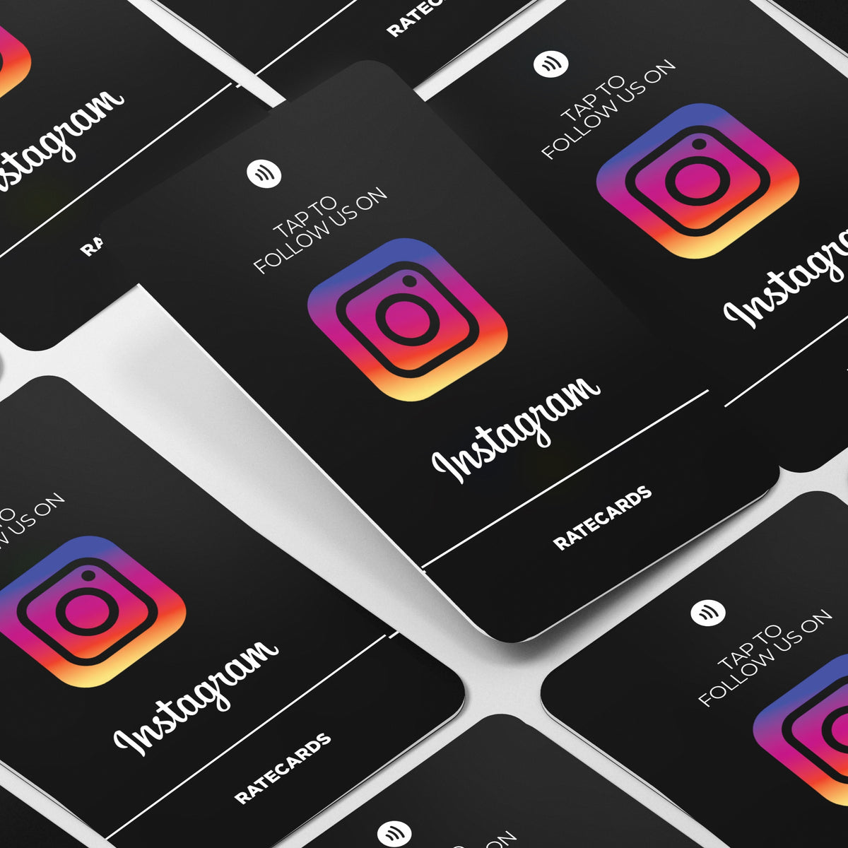 RATECARDS Premium Black Instagram card for upscale venues and boutiques